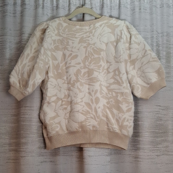 Bailey 44 Beige Floral Crew Neck Sweater - Picture 5 of 6